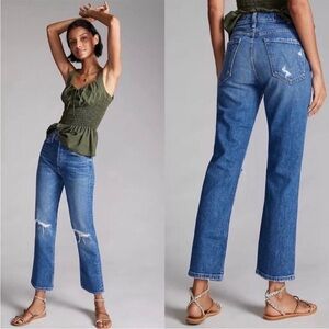 MOTHER Blue Straight Leg Jeans